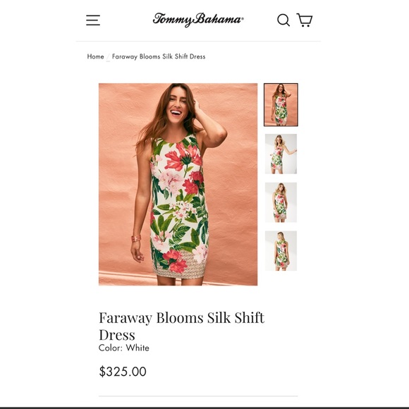NWT TOMMY BAHAMA Faraway Blooms Silk Shift Dress - Picture 6 of 7
